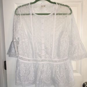 White lace sheer boutique style top